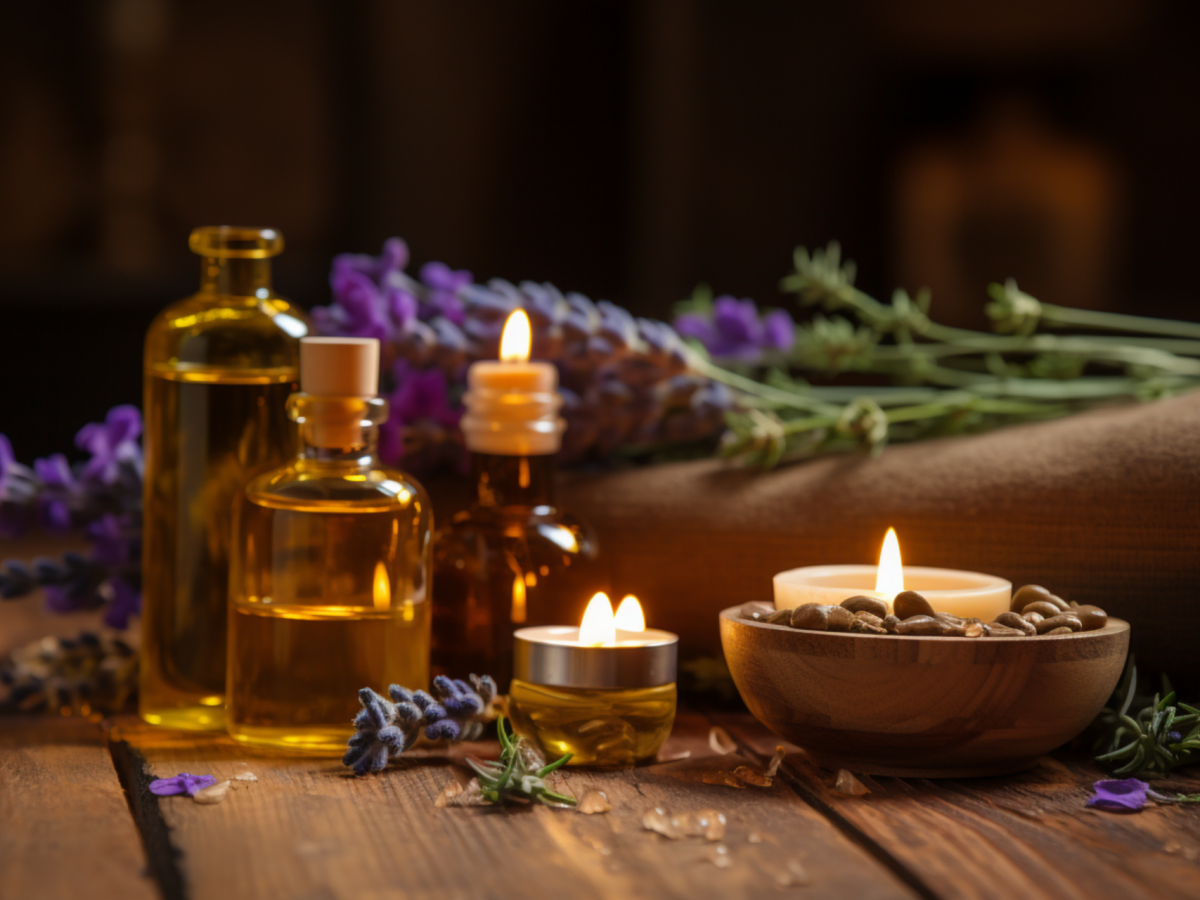 Huile massage chauffante